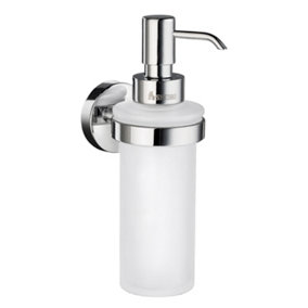 HOME - Holder in Polished Chrome with Glass Soap Dispenser in Frosted Glass