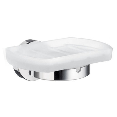 HOME - Holder in Polished Chrome with Soap Dish in Frosted Glass