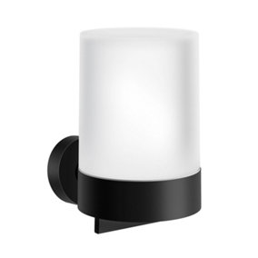 HOME - Holder with Glass Soap Dispenser, Black/Frosted Glass