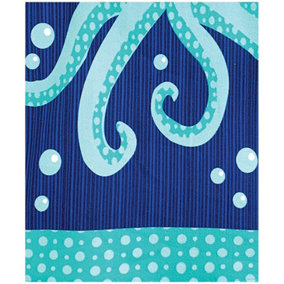 Home & Living Childrens/Kids Octopus Microfibre Hooded Towel Blue/Green (One Size)