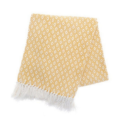 Home & Living Oxford Throw Ochre Yellow (One Size)