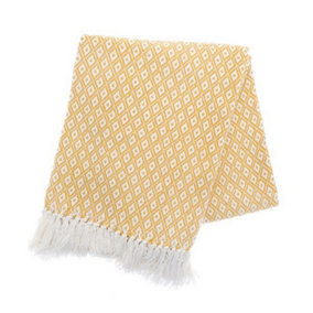 Home & Living Oxford Throw Ochre Yellow (One Size)