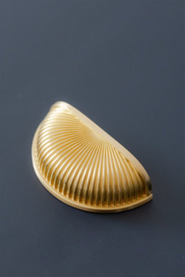 Home Luxe Co Lowick Shell Half Moon Handle Brushed Brass