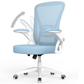 Home Office Chair Ergonomic Computer with Lumbar Support,Armrest,Rocking Swivel Tilt Function,heels,Sponge Seat Cushions Blue
