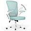 Home Office Chair Ergonomic Computer with Lumbar Support,Armrest,Rocking Swivel Tilt Function,Wheels,Sponge Seat Cushions,Green