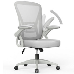 Home Office Chair Ergonomic Computer with Lumbar Support,Armrest,Rocking Swivel Tilt Function,Wheels,Sponge Seat Cushions,Grey