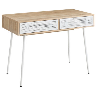 Home Office Desk CHULA Light Brown 110 cm 52 cm