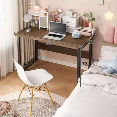 Home office desk computer table, wood study workstation, rectangular design