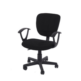 Home office fabric back and seat with arms, swivel chair