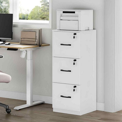 Home Office Filing Cabinet with 3 Lockable Drawers, Printer Stand and ...