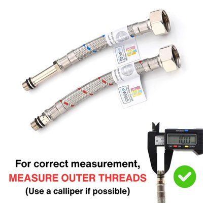 Home Range 2x M10 (10mm) x 1/2 Inch BSP 150mm WRAS Approved Flexible ...