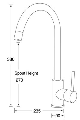 Home Range ASPIRE Kitchen Mixer Tap - Stainless Steel, Single Lever ...