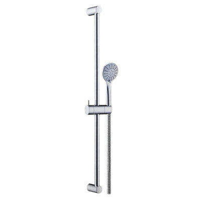 Home Range Chrome Adjustable Shower Riser Rail Slider Kit with Shower ...