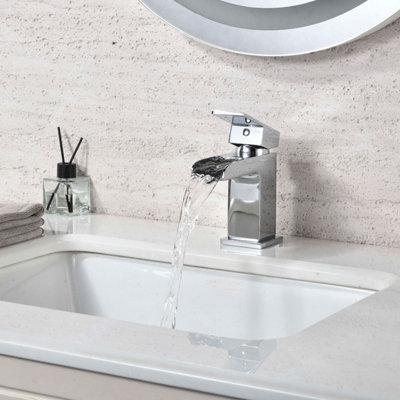 Home Range Chrome Basin Mixer Tap, Contemporary Mono Single Lever with Reliable Brass Construction