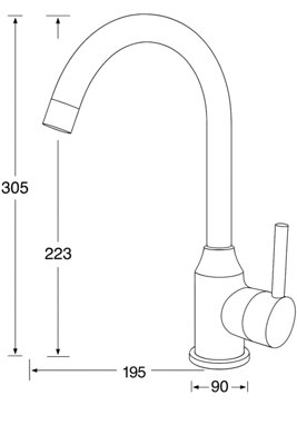 Home Range Chrome / Black Kitchen Mixer Tap Single Lever Handle