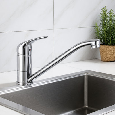 Home Range Chrome Kitchen Mixer Tap Single Lever Handle 40mm Cartridge
