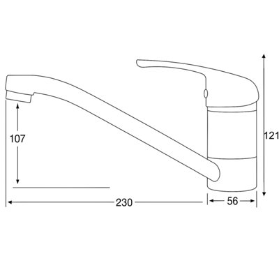 Home Range Chrome Kitchen Mixer Tap Single Lever Handle 40mm Cartridge