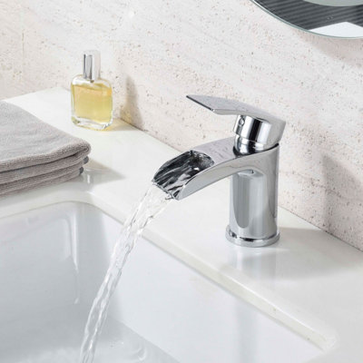 Home Range Chrome Mono Basin Mixer Tap, Modern Single Lever Design with Solid Brass Body