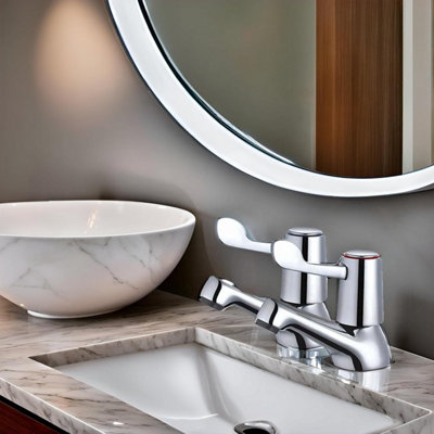 Home Range Chrome Pillar Basin Tap Double Handle WRAS Approved ARGO