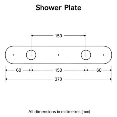 Home Range Chrome Shower Wall Plate - Exposed Fixing Bracket Back