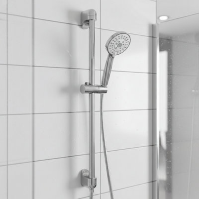 Home Range Chrome Silver Shower Rail Riser