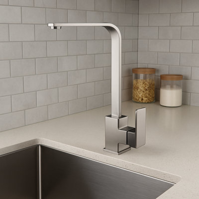 Home Range Chrome Single Lever Kitchen Tap, Modern Design with Solid ...
