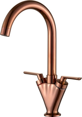 Home Range Rose Gold Kitchen Mixer Tap Double Handle