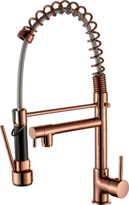 Home Range Rose Gold Kitchen Mixer Tap, Single Lever Swivel Spout for UK Kitchen Sinks