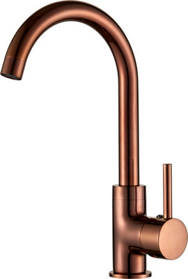 Home Range Rose Gold Kitchen Tap with Single Lever, Smooth Flow Control for Busy Home Kitchens