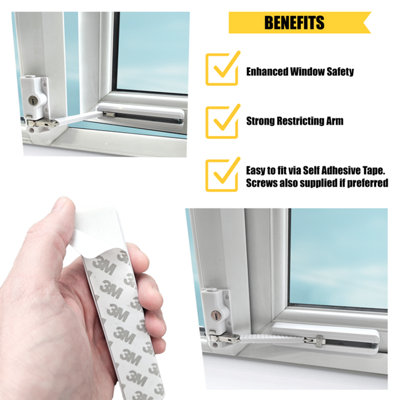 Home Secure™ Sliding Window Restrictor Lock. Self Adhesive Window ...