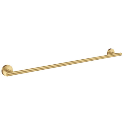 HOME - Single Towel Rail. Brushed Brass. Length 648 mm.