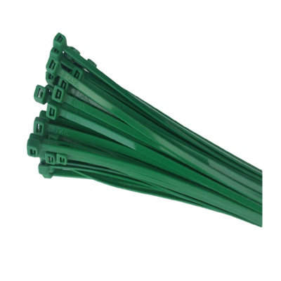 Home.smart 100 x Green Nylon Cable Ties 200 x 4.8mm / Extra Strong Zip Tie Wraps