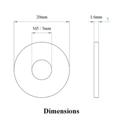 Home.smart 100 x Steel Backing Washers for 4.8mm Blind Pop Rivets M5 x 20mm