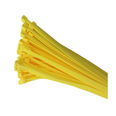 Home.smart 100 x Yellow Nylon Cable Ties 200 x 4.8mm / Extra Strong Zip Tie Wraps