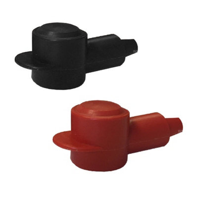 Home.smart 2 x Battery Terminal Angled Stud Covers Positive and Negative 4-6mm Cable Entry
