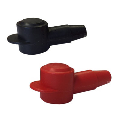 Home.smart 2 x Battery Terminal Angled Stud Covers Positive and Negative 8-12mm Cable Entry
