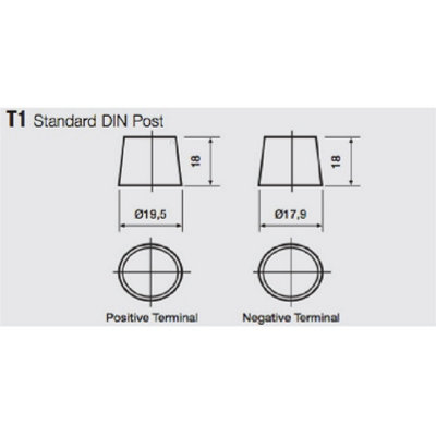 Home.smart 2 x Offset Battery Terminals Pair of Positive and Negative ...