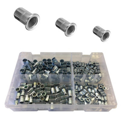 Home.smart 200 x Assorted Serrated Threaded Nutserts, 4mm, 5mm, 6mm & 8mm Nut Rivet Inserts