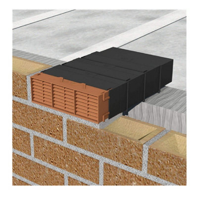 Home.smart 9" x 3" Extendable Combination Cavity Wall Sleeve Vent with Brown Air Brick - 3