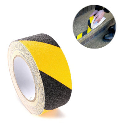 Home smart Anti Slip Self Adhesive Safety Grit Tape. Chevron Black & Yellow 50mm x 5 Metres - 4