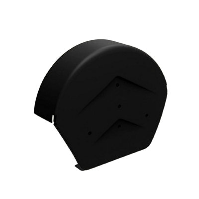 Home.smart Black Half Round Ridge End Cap for Dry Verge Systems, Gable Apex Roof Tiles, 1 Metre