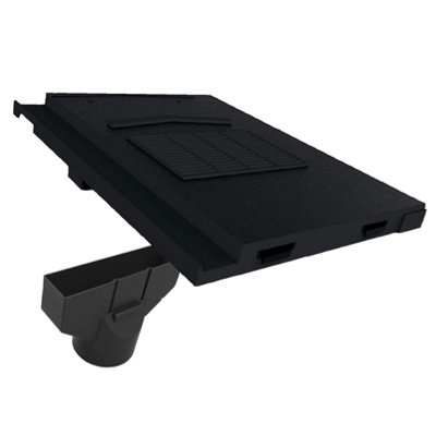 Home.smart Black Marley Modern, Mini Stonewold Non-Profile Roof Vent Tile & Pipe Adapter
