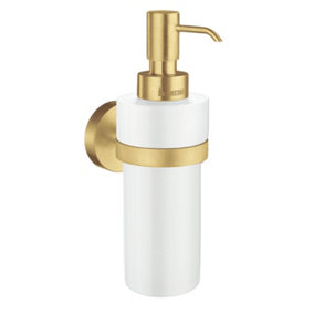 HOME - Soap Dispenser. Wall mounted. Brushed Brass/Porcelain container