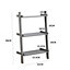 Home Source 3-Tier Ladder Shelf Storage Grey
