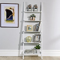 Home Source 5-Tier Ladder Shelf Storage White