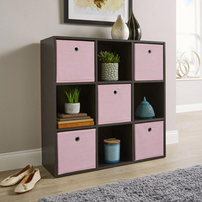Home Source 9 Cube Storage Bookcase Shelf Unit Black