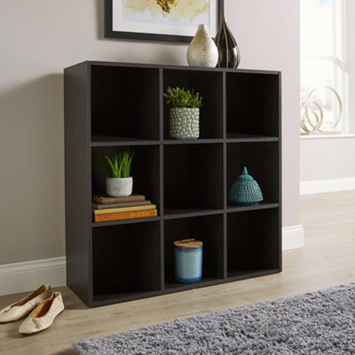 Home Source 9 Cube Storage Bookcase Shelf Unit Black