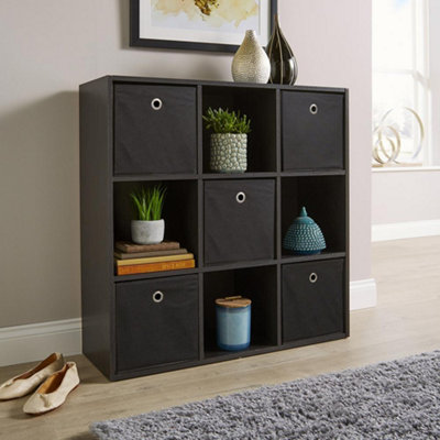Home Source 9 Cube Storage Bookcase Shelf Unit Black