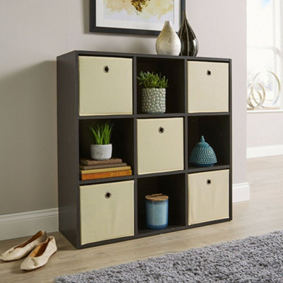 Home Source 9 Cube Storage Bookcase Shelf Unit Black