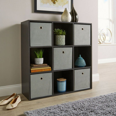 Home Source 9 Cube Storage Bookcase Shelf Unit Black